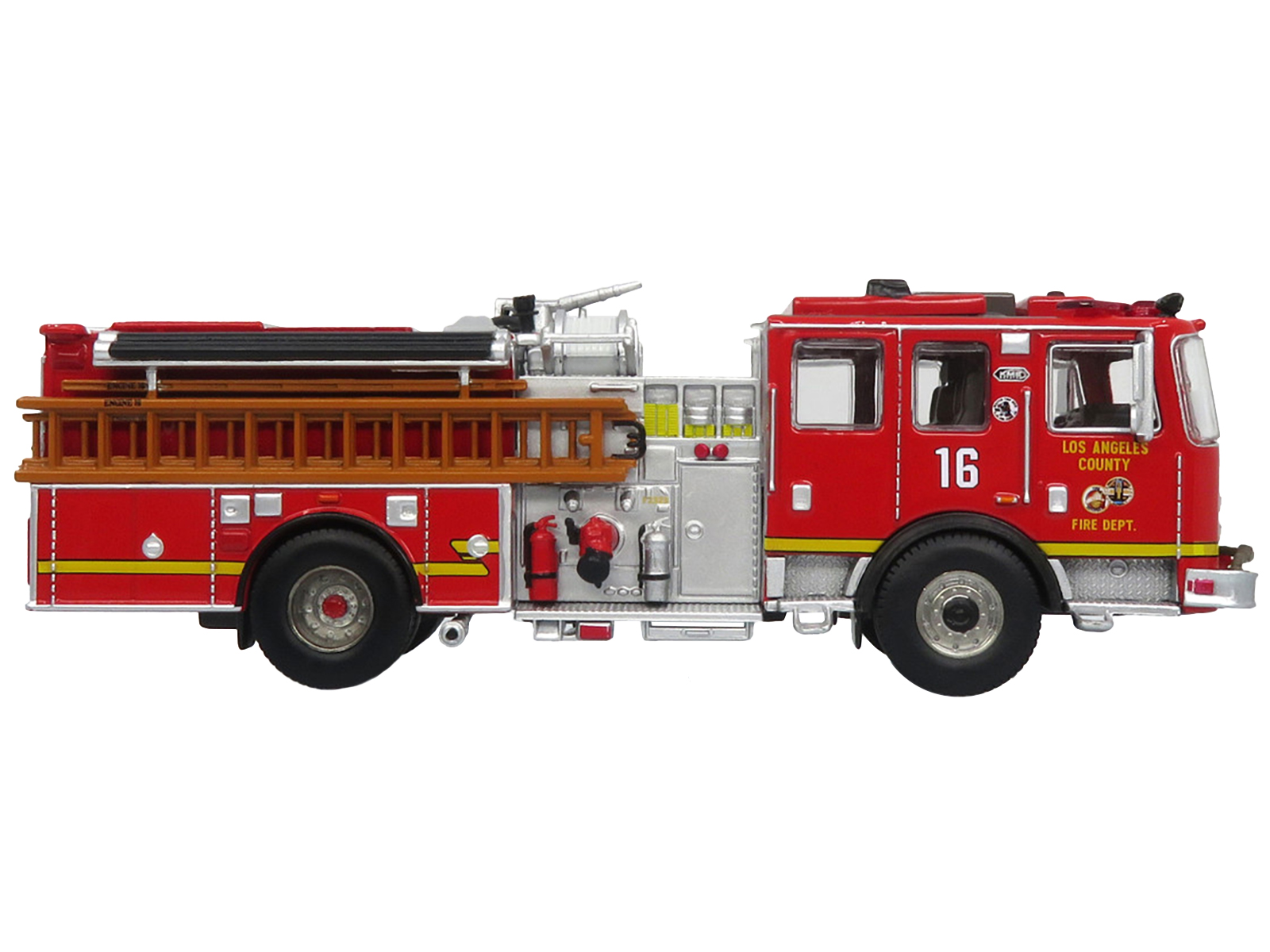 1973 Ward LaFrance Fire Engine "Los Angeles County Fire Department Engine 51" Red "5 Alarm" Series Limited Edition 1/87 (HO) Diecast Model by Iconic Replicas