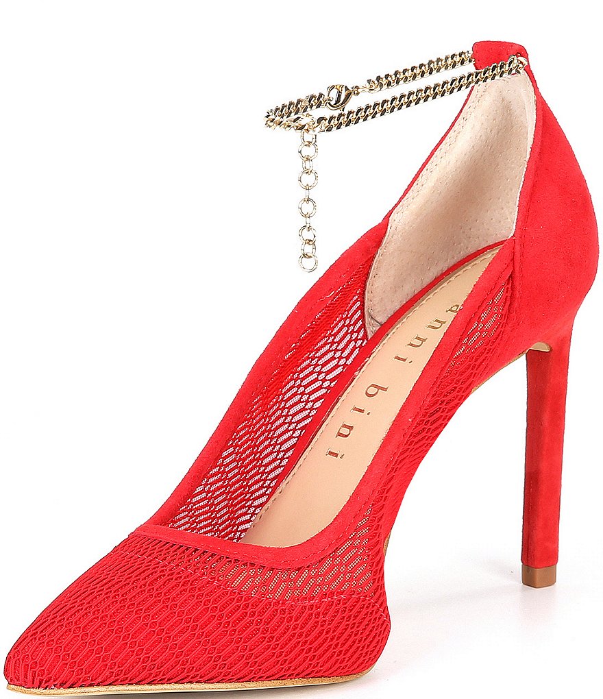 Gianni Bini Sisson Mesh Ankle Chain Pumps