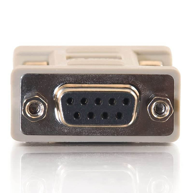 08075 DB9 Male to DB9 Female Serial RS232 Null Modem Adapter, Beige