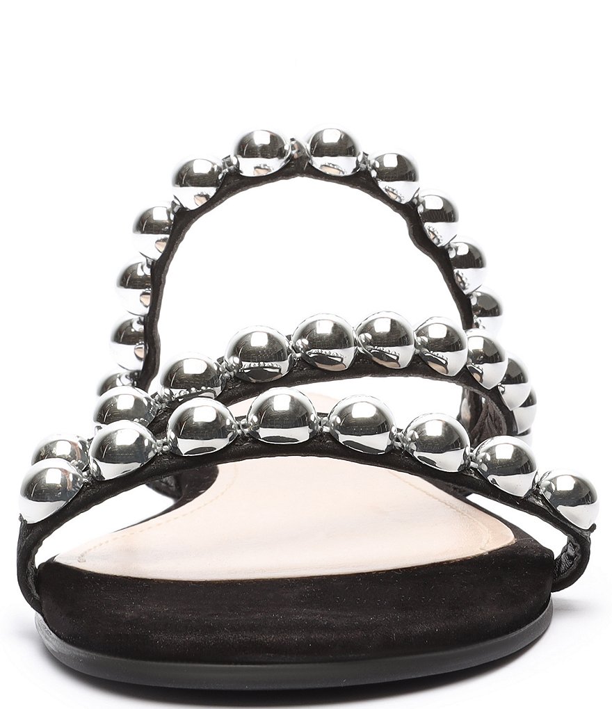 Schutz Aurelia Studded Suede Flat Slide Sandals