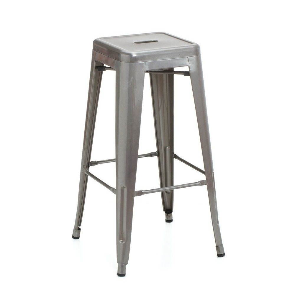 Bastille Bar Stool 76cm - Brushed Transparent