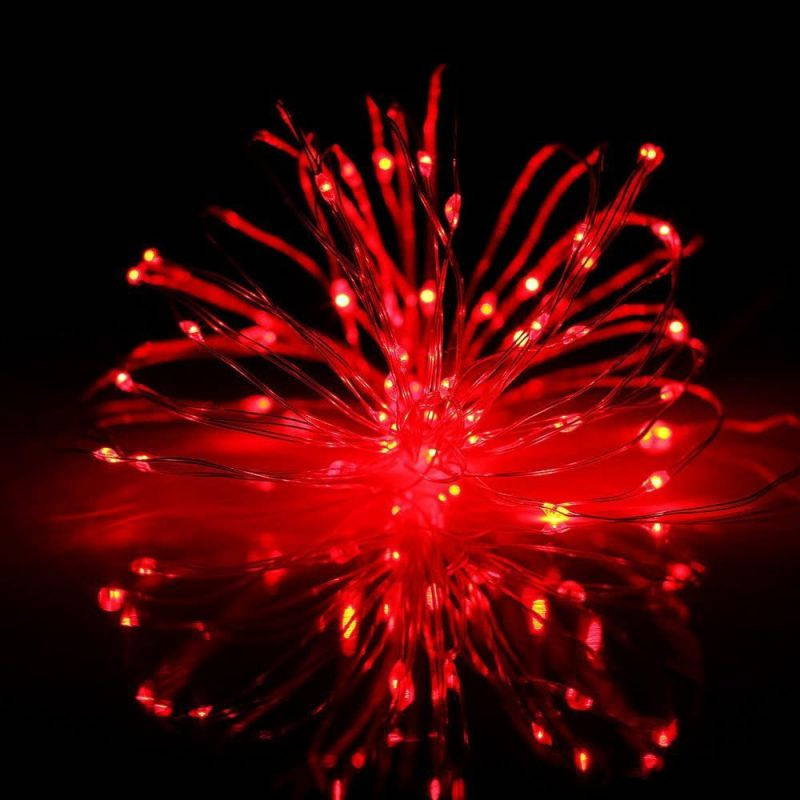 ER CHEN 165ft Led String Lights, 500 Led Fairy Starry Lights on 50M Silvery Copper Wire String Lights for Christmas (Red)