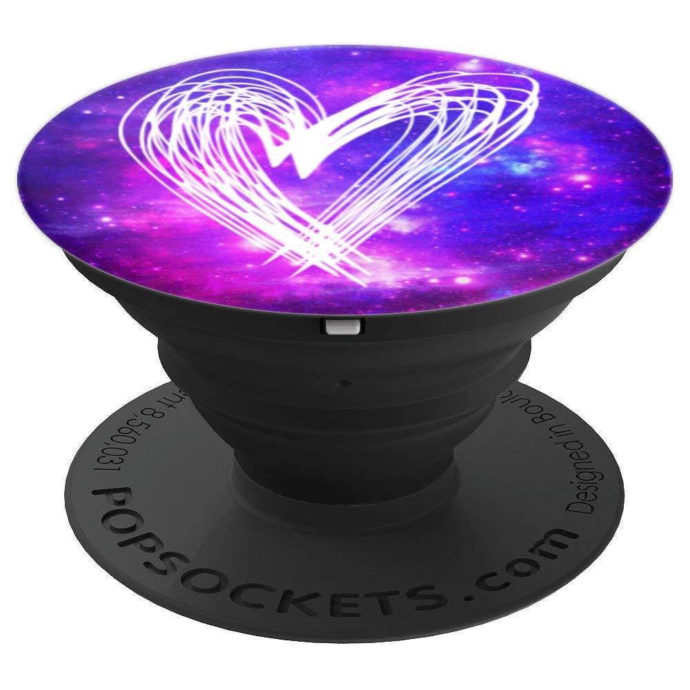 White Heart Purple Pop Socket Love & Valentine Cosmos