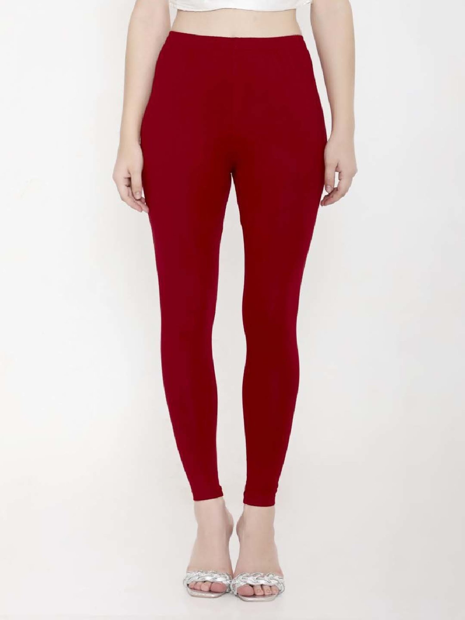 FEELINGS Maroon Plain Leggings