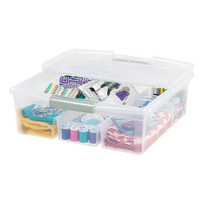 IRIS Large Divided Media Storage Box Clear