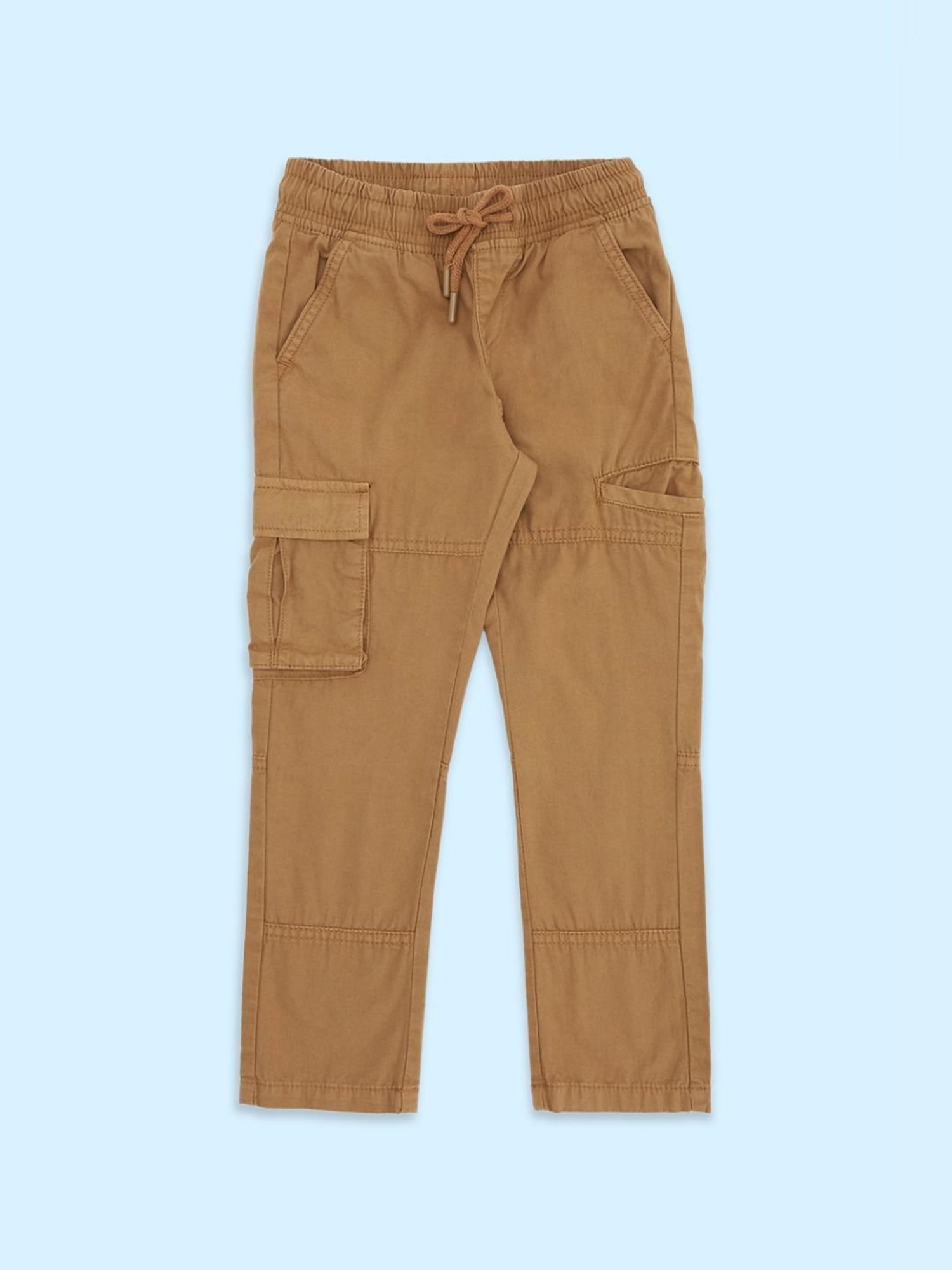 Pantaloons Junior Brown Cotton Regular Fit Trousers