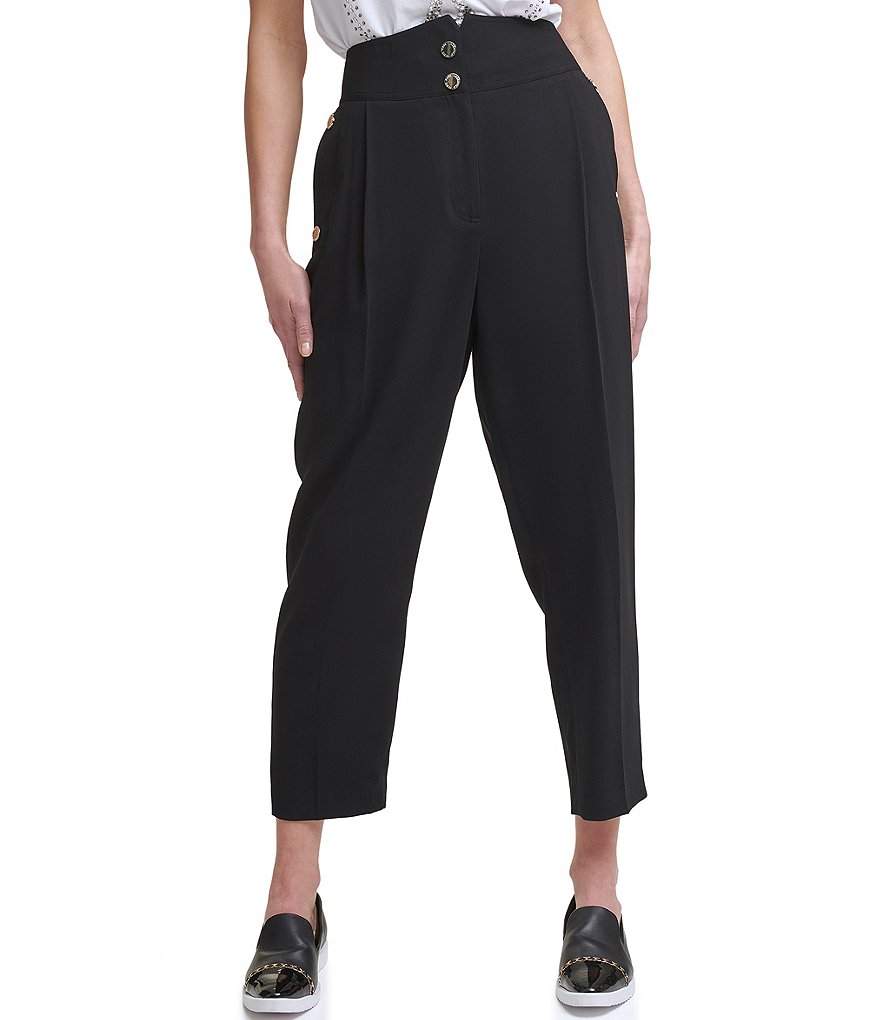 Eva Varro Solid Knit Jersey Banded Hem Pull-On Harem Pants
