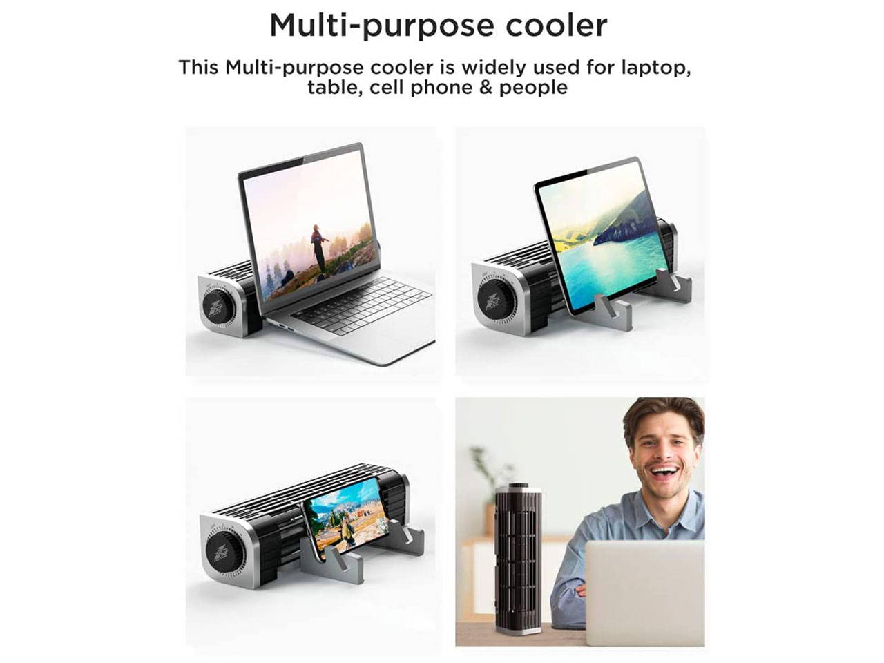 Laptop Cooling Pad, Laptop Cooler with 5 Quiet Red LED Fans for 12"-17" Inch Laptop, Dual USB 2.0 Ports, Portable Angle Adjustable Laptop Stand for Gaming Laptop-Green