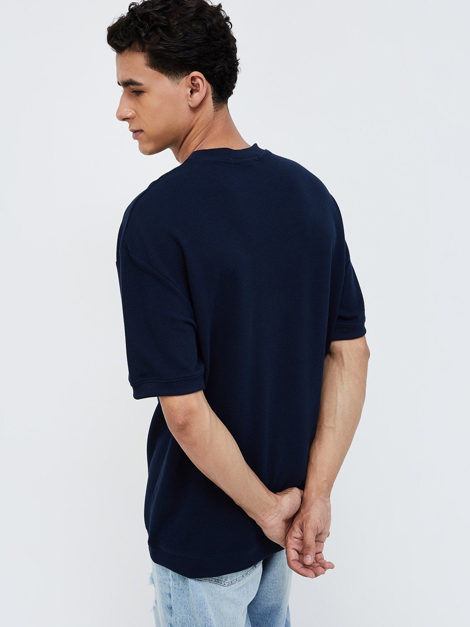 Forca Navy Cotton Regular Fit T-Shirt