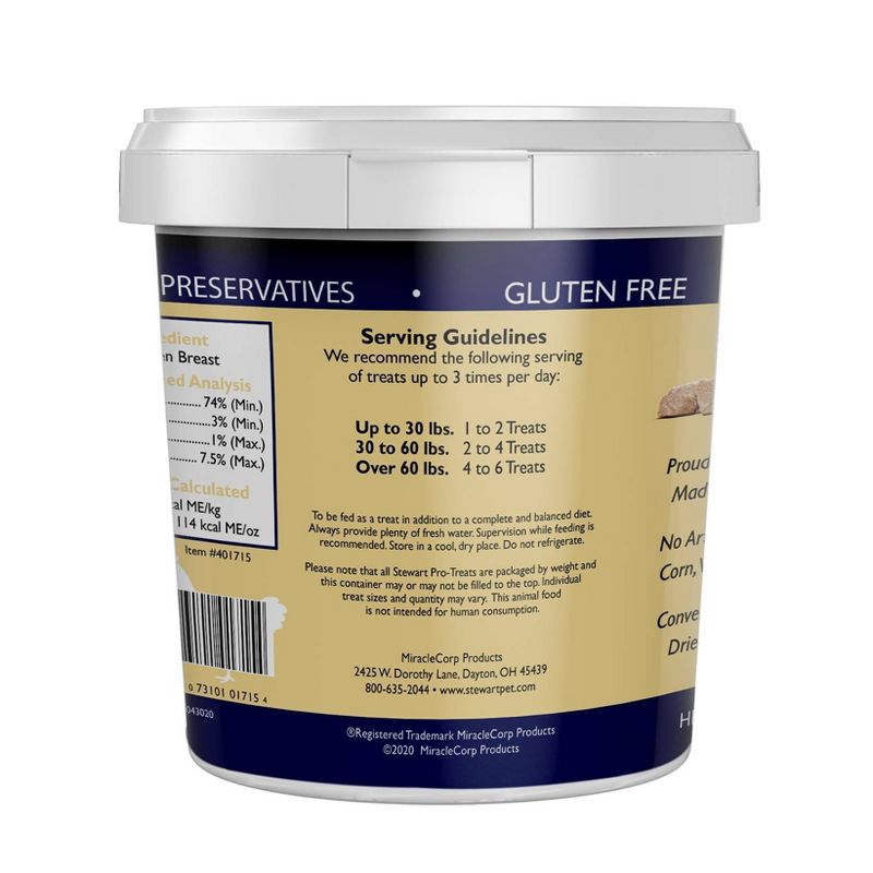 Stewart Freeze-Dried Chicken Breast Dog Treat - 11.5oz Tub