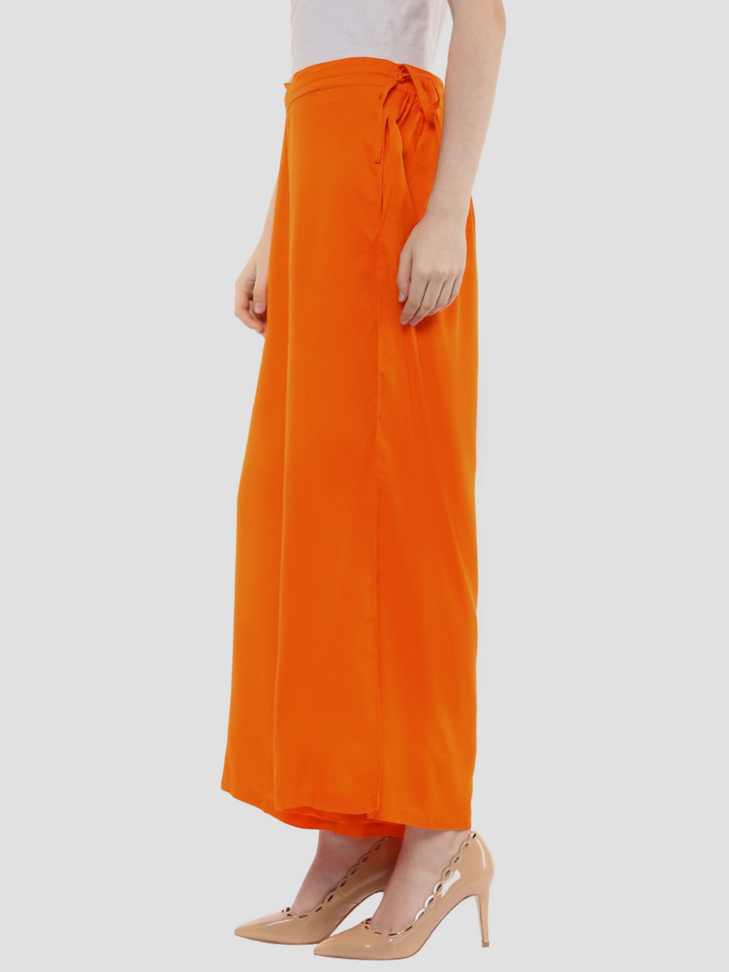 Sringam Orange Regular Fit Palazzos