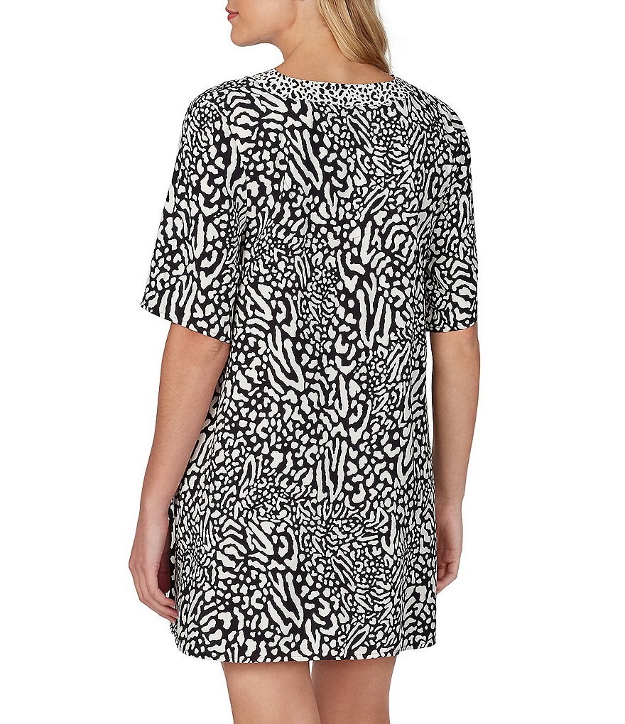 Sleep Sense Wallpaper Printed Short Sleeve Jersey Knit Sleepshirt