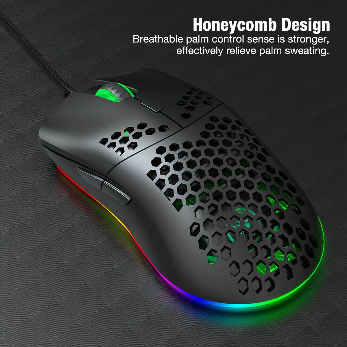 6 Button Wired Gaming Mouse 6400 DPI LED Backlit USB Optical Mechanical Game Mice for PC Laptop Black