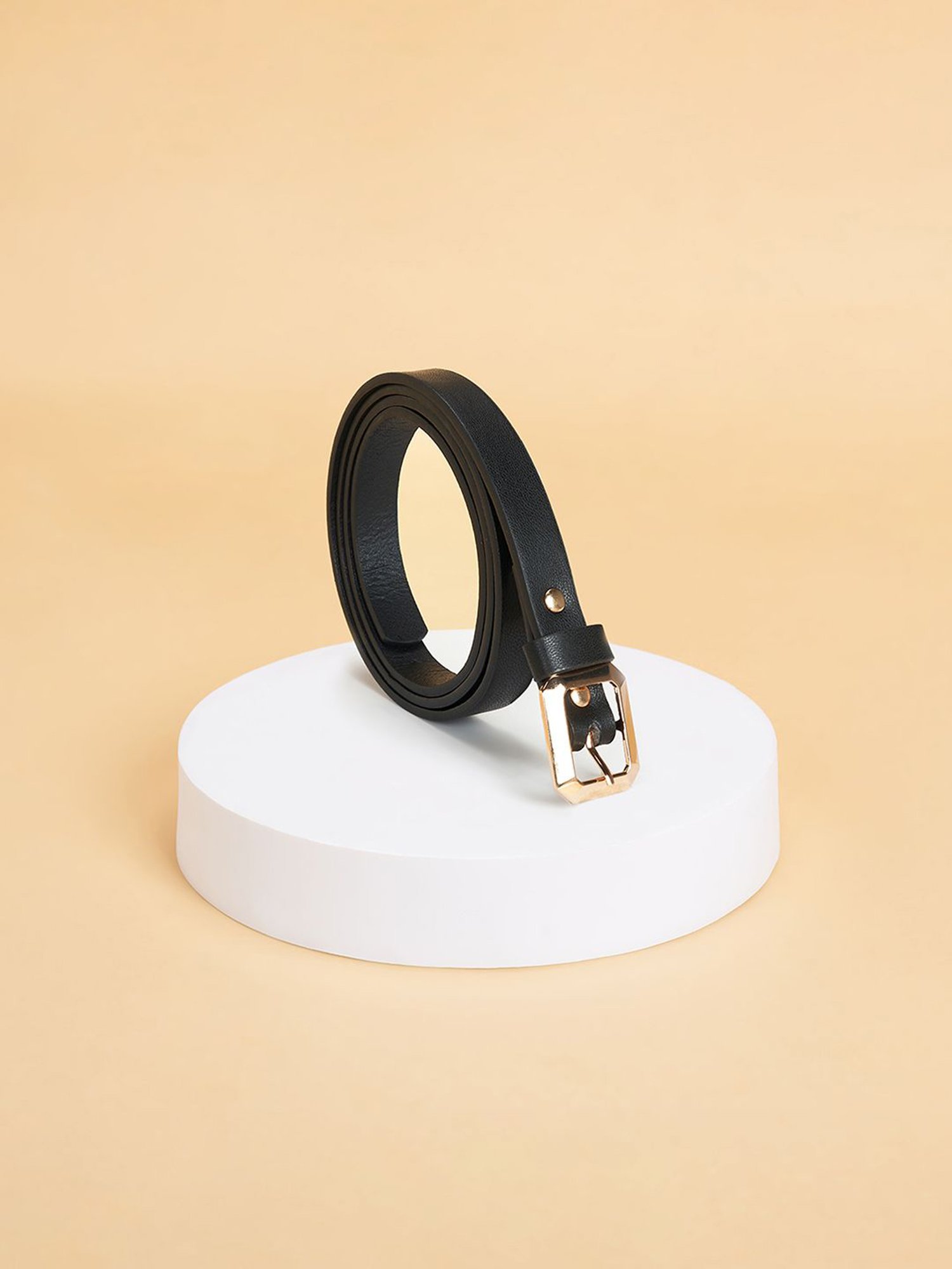 Hidesign Mariko Brown Solid Leather Narrow Belt