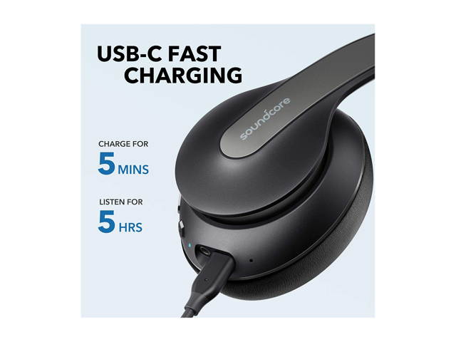 Anker Soundcore Life Q10 Wireless Bluetooth Headphones, Over Ear and Foldable, Hi-Res Certified Sound, 60-Hour Playtime and Fast USB-C Charging, Deep Bass, Aux Input