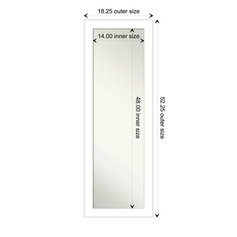 18" x 52" Wedge Framed On the Door Mirror White - Amanti Art