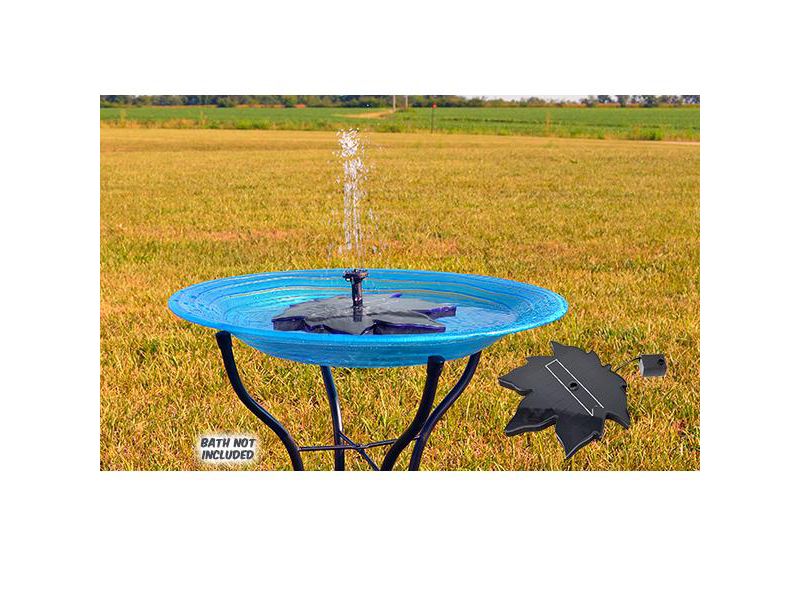 Home & Garden 7.5" Floating Leaf Solar Birdbath Bubbler Moving Water Gold Crest Distributing  -  Bird Baths