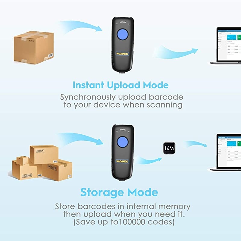 Wireless Barcode Scanner Bluetooth Compatible with Charging Dock Small Portable USB 1D Bar Code Scanner for Inventory 24G Wireless amp Wired Barcode Reader for Tablet iPhone iPad Android iOS