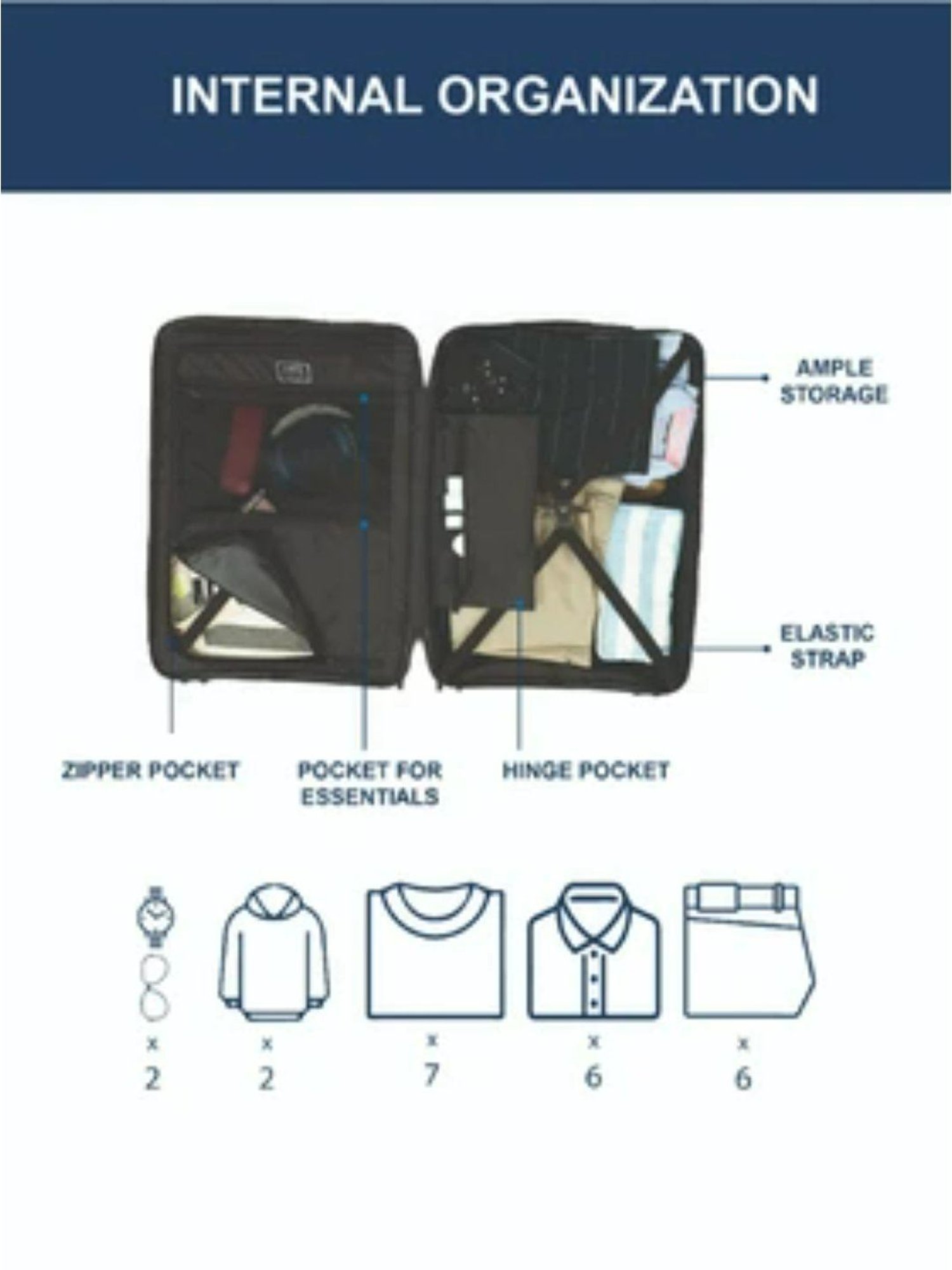 Carriall Grey 8 Wheel Medium Hard Checked Luggage - 46 cm