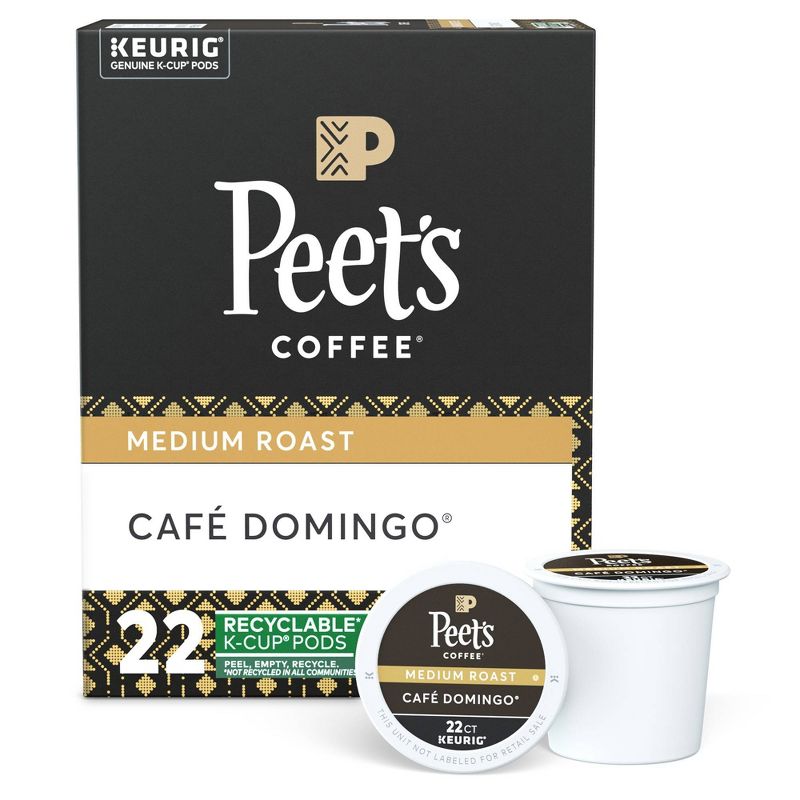 Peet's Cafe Domingo Medium Roast Coffee - Keurig K-Cup Pods - 22ct