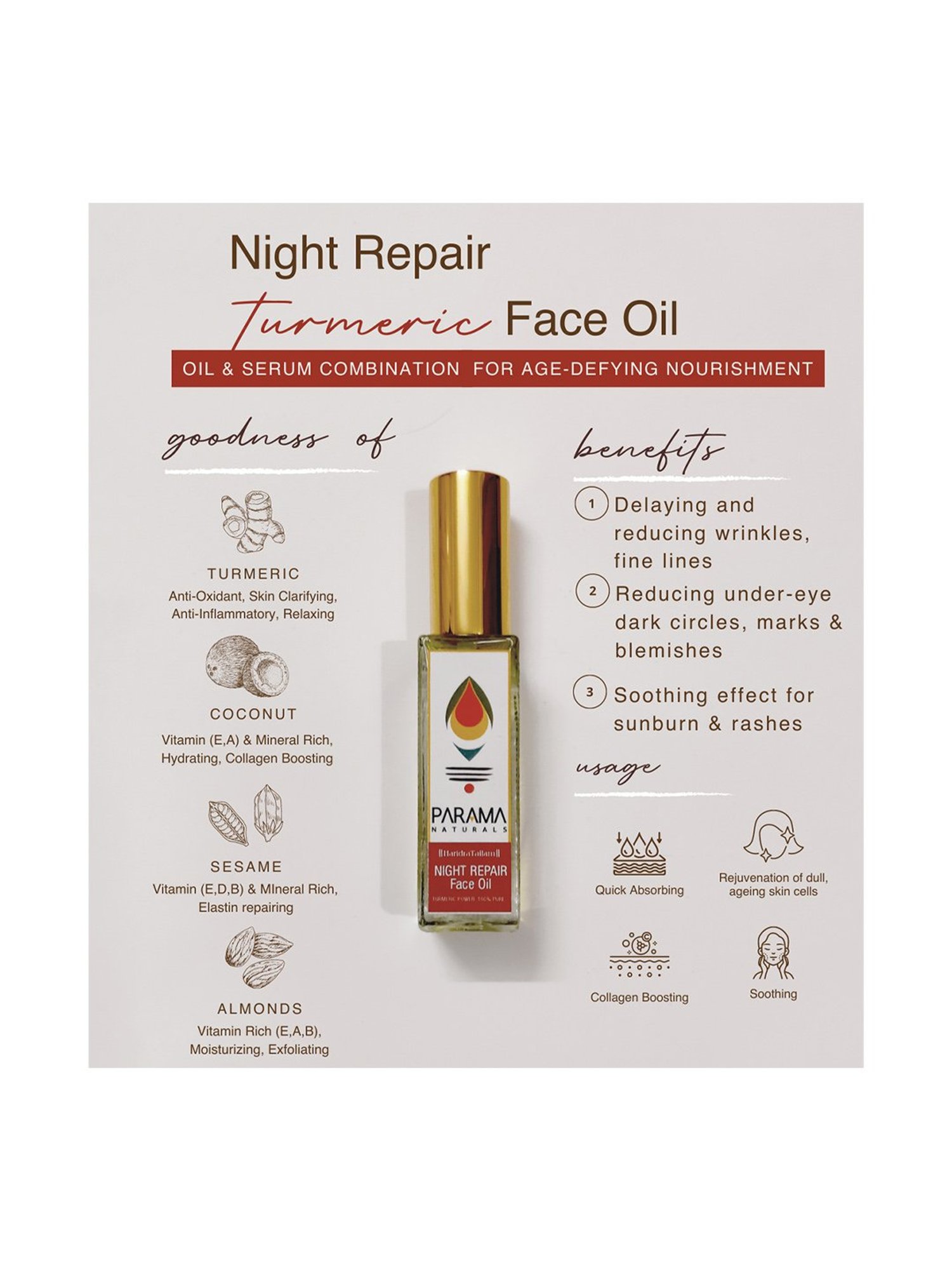 Parama Naturals Night Repair Face Oil - 30 ml