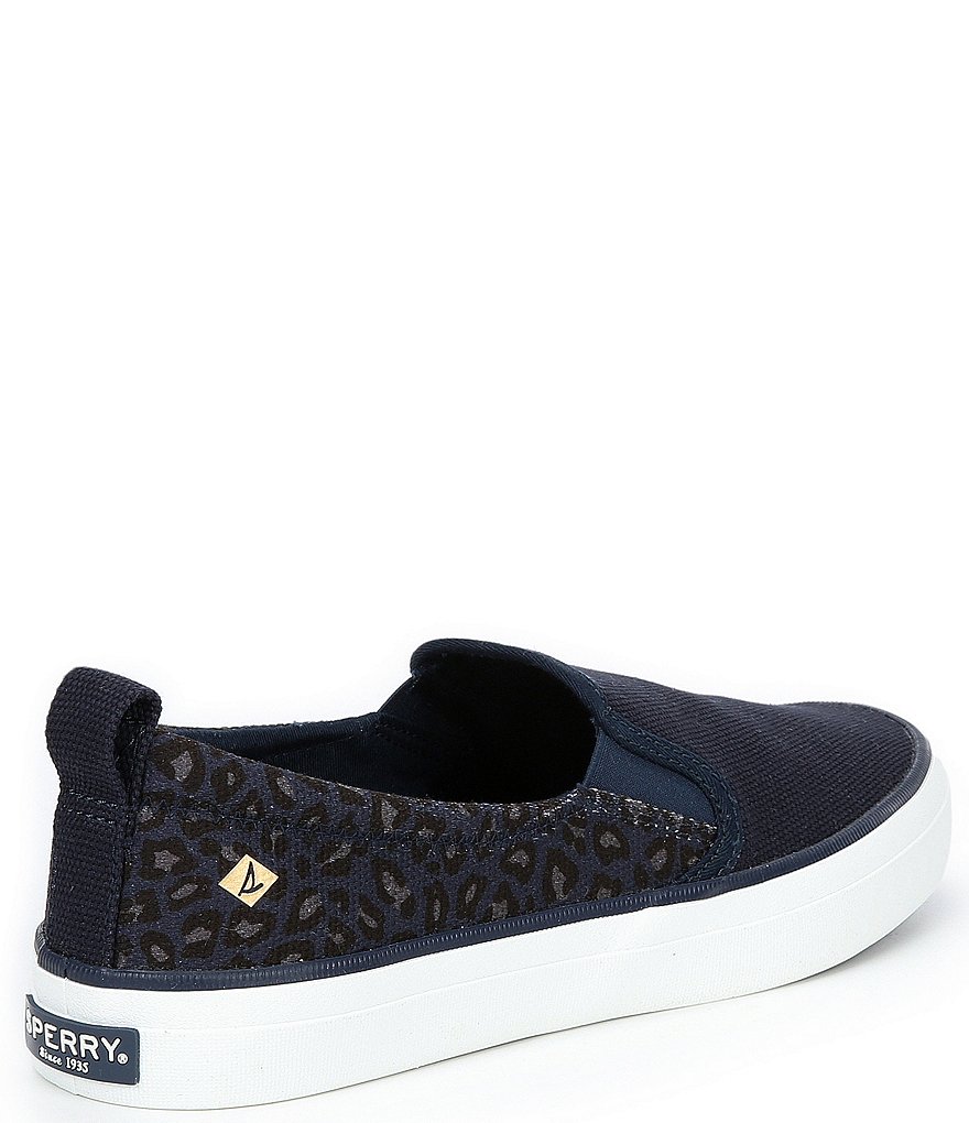 Sperry Women's Crest Twin Gore Leopard Print Slip-On Sneakers