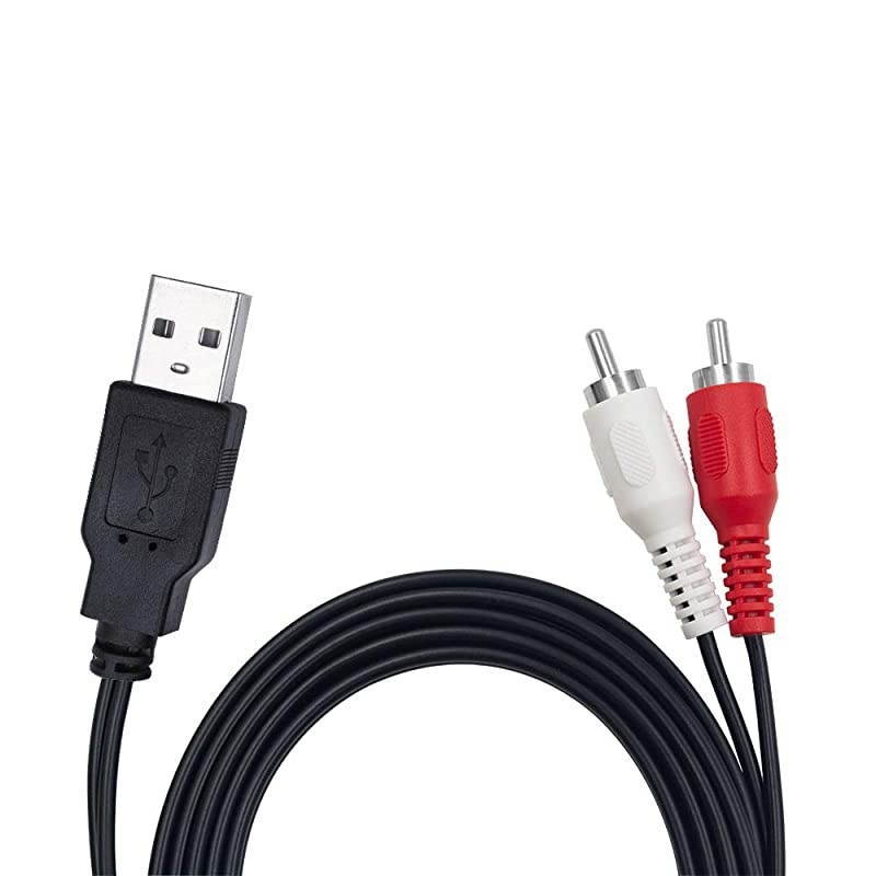 5 Ft15m USB 20 Male to 2 RCA Male Video AV AV Converter Camcorder Audio Capture Card Splitter Adapter Cable for TVMacPC USB 20 Male to RCA Male