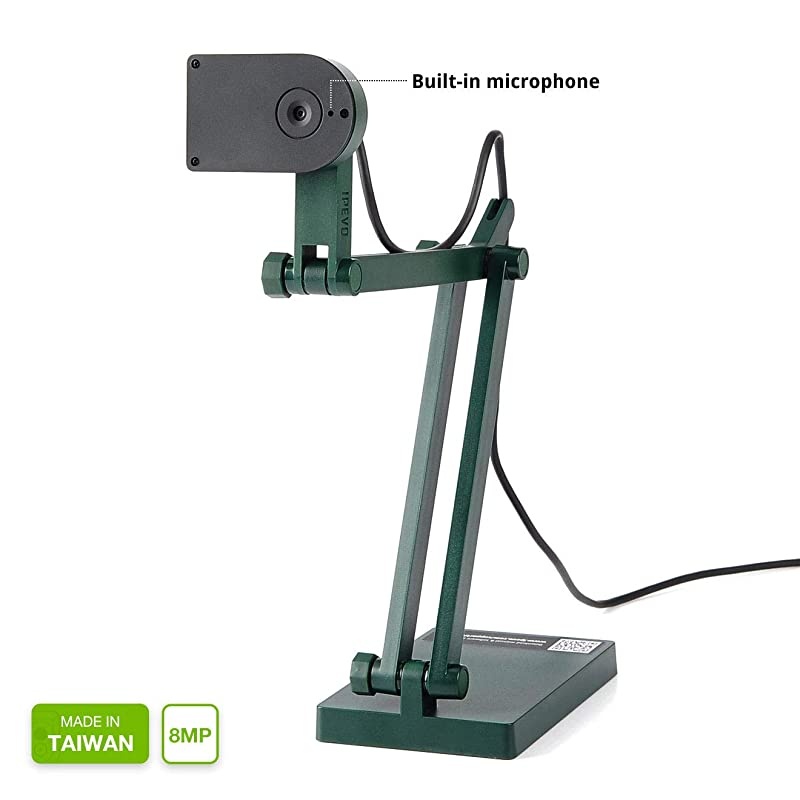 V4K Ultra High Definition 8MP USB Document Camera &mdash; Mac OS, Windows, Chromebook Compatible for Live Demo, Web Conferencing, Distance Learning, Remote Teaching