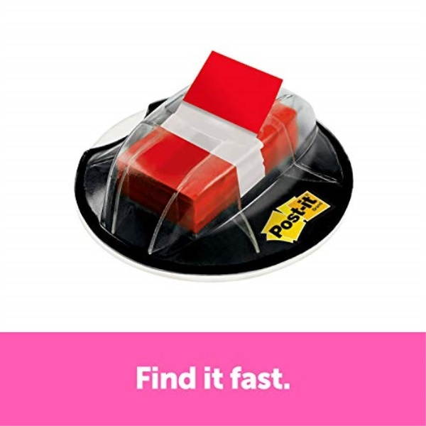 Post-it Flags, Red, 1-Inch Wide, 200/Desk grip Dispenser (680-HVRD)