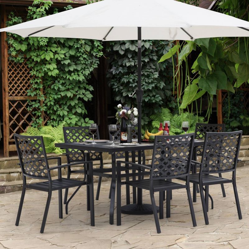 7pc Dining Set - Black - NUU GARDEN