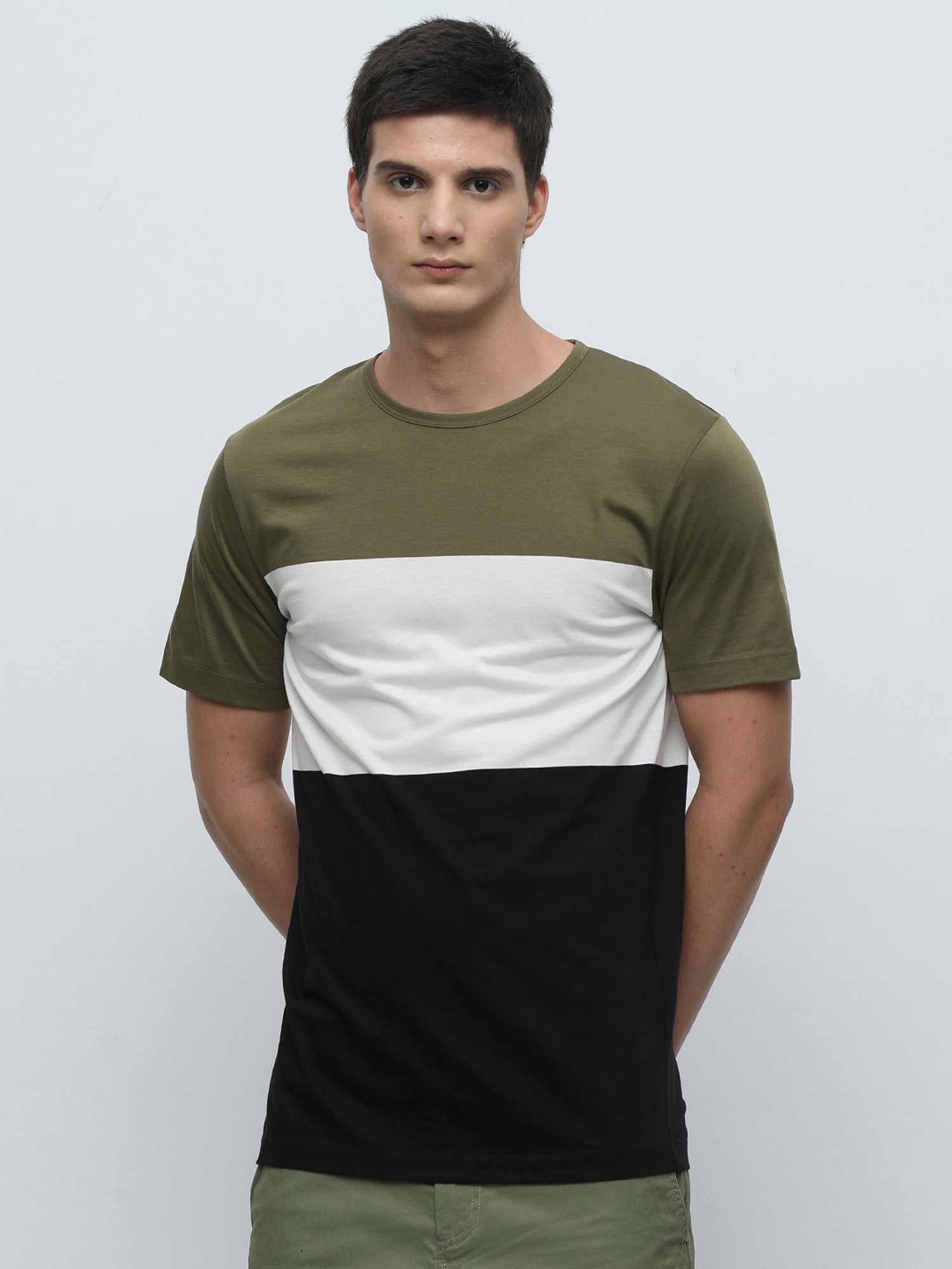 SELECTED HOMME Multicolor Slim Fit Crew T-Shirt