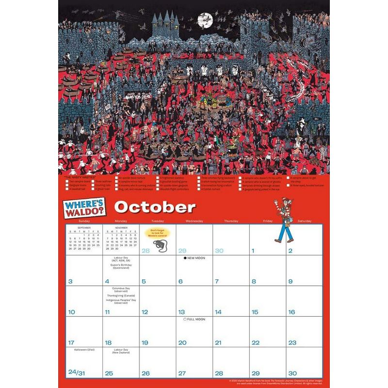 Sellers Publishing 2021 Wheres Waldo 16-Month Wall Calendar Handford, Martin