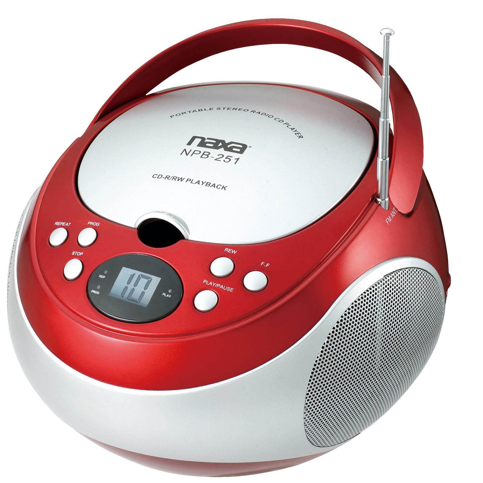 NAXA Electronics NPB-251RD Portable CD Player with AM/FM Stereo Radio