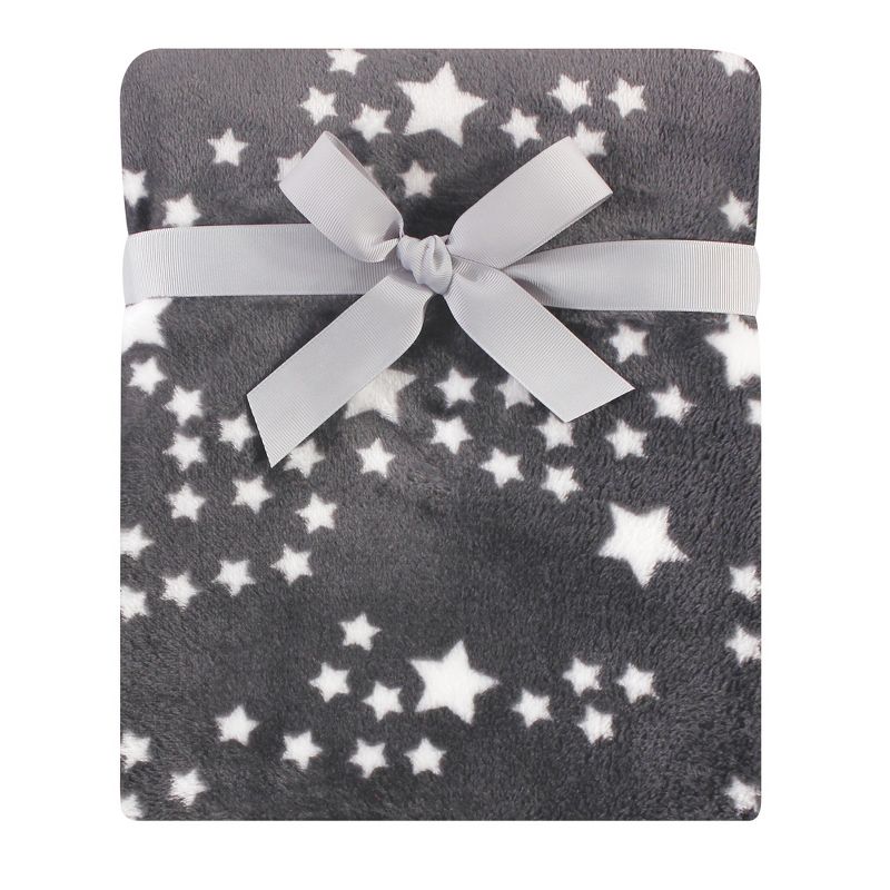 Hudson Baby Infant Boy Plush Blanket with Security Blanket, Boy Gray Fox, One Size