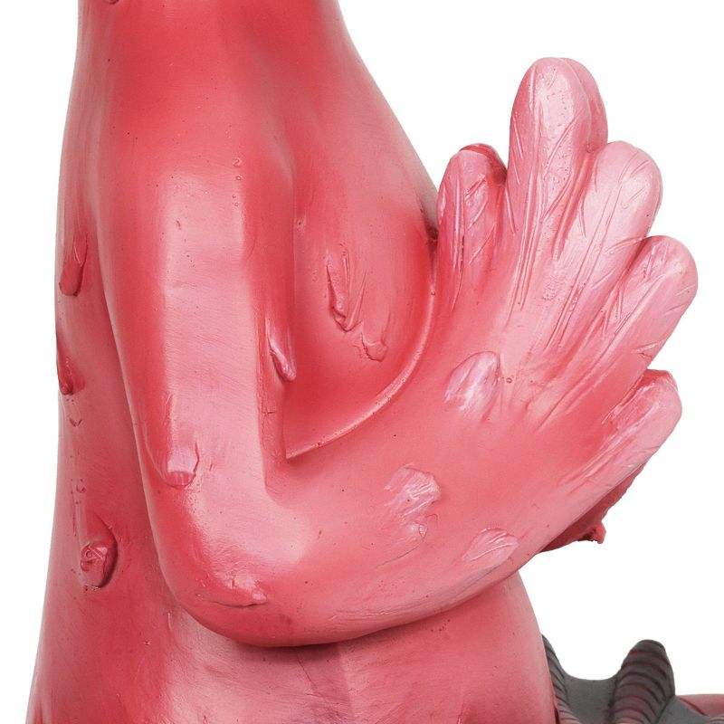 15.94" Resin Yoga Flamingo with Prayer Hands Statue Pink - Exhart