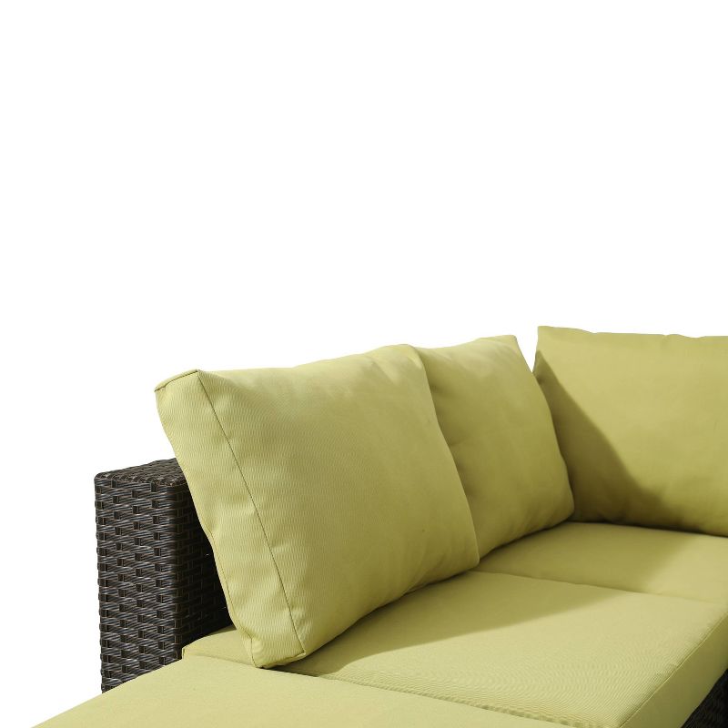 Draper 5pc Sectional Set with Sunbrella - Sage - Leisure Made
