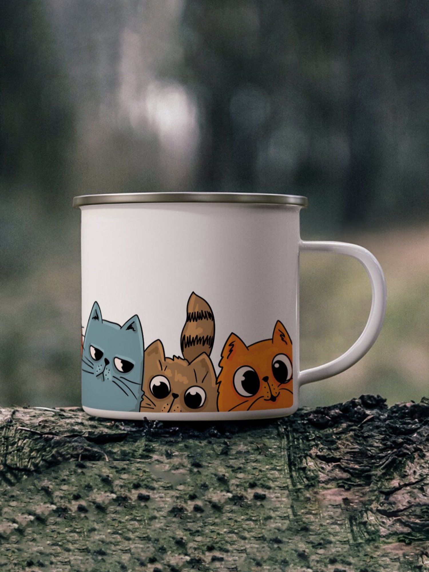 Gathari Enamel White Stainless Steel Coffee Mug