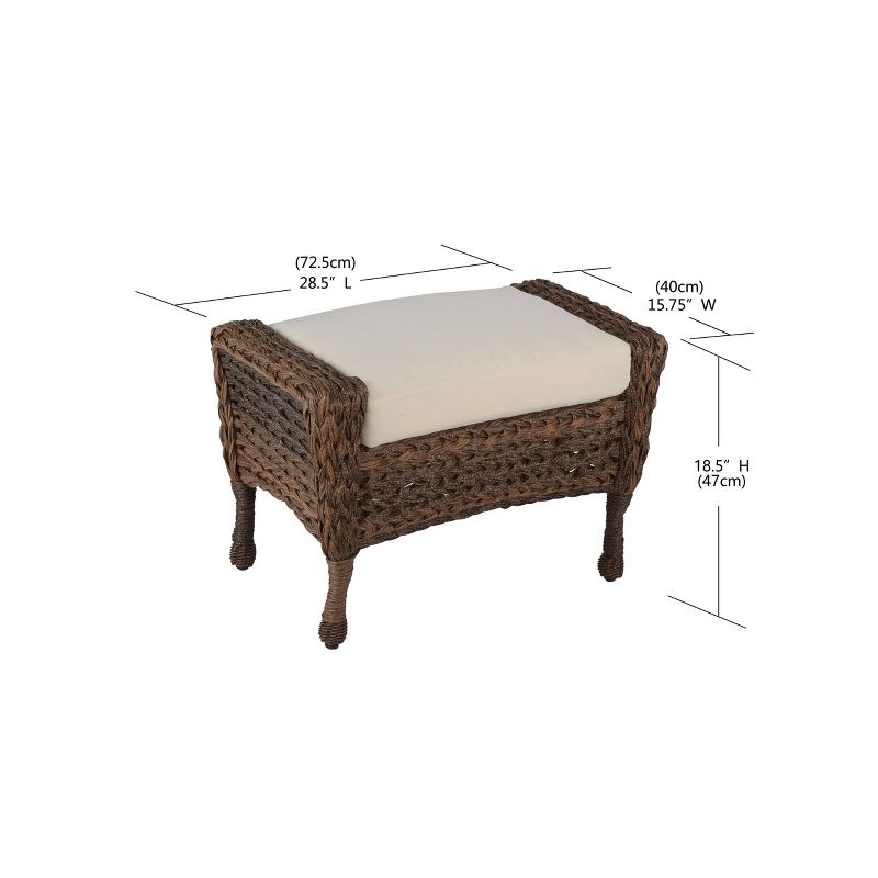 Faux Sea Grass Patio Ottoman - W Unlimited