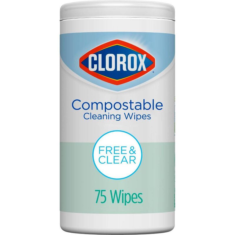 Clorox Compostable Wipes - Free & Clear - 75ct