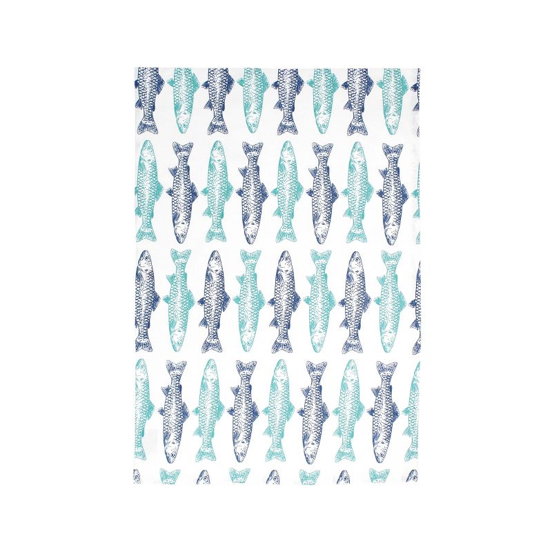 3pk Designer Fish Print Kitchen Towels - MU Kitchen