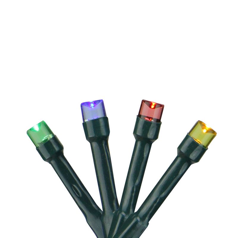 J. Hofert Co 100 Battery Operated Multi-Color LED Wide Angle Christmas Lights - 33 ft Green Wire