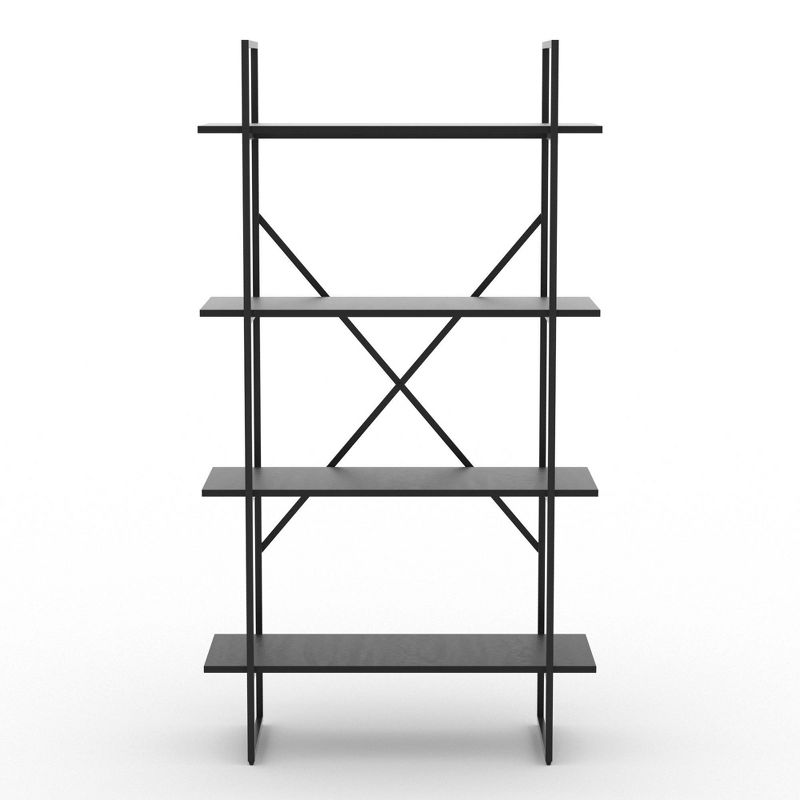 65" Emery 4 Tier Shelf Exposed Bookshelf Black - RST Brands