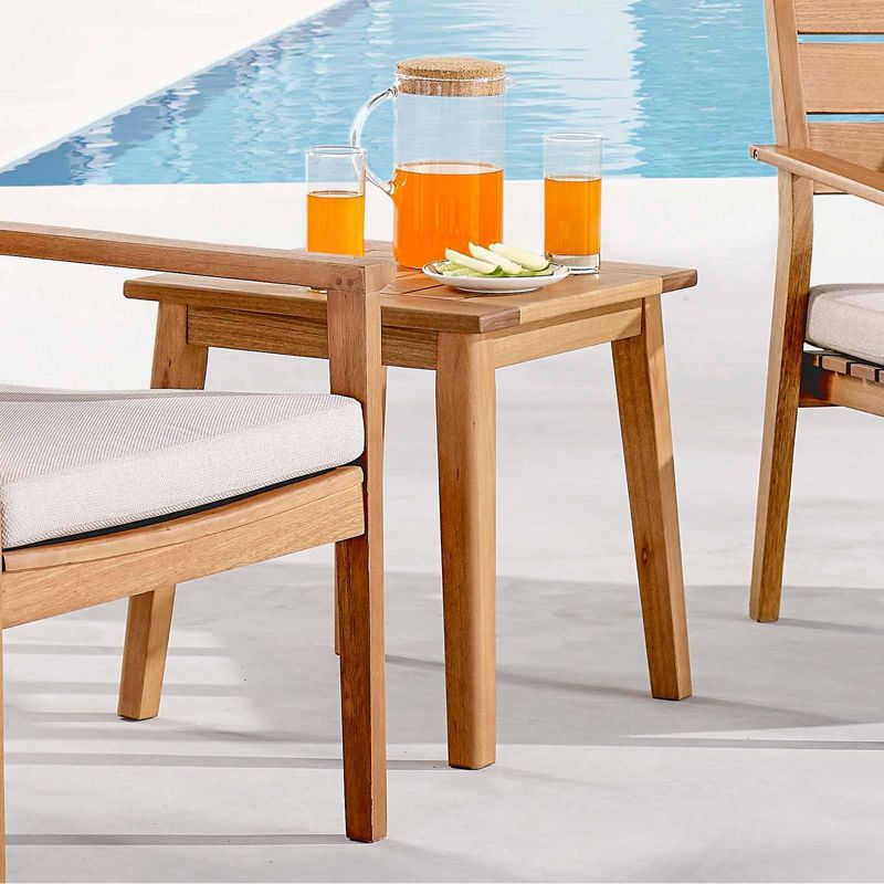 Viewscape Outdoor Patio Ash Wood End Table - Natural - Modway