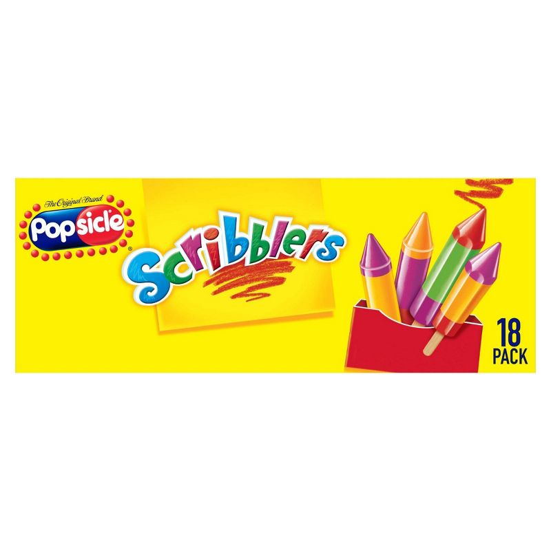 Popsicle Cherry Watermelon Raspberry Orange Scribblers Ice Pops - 18ct