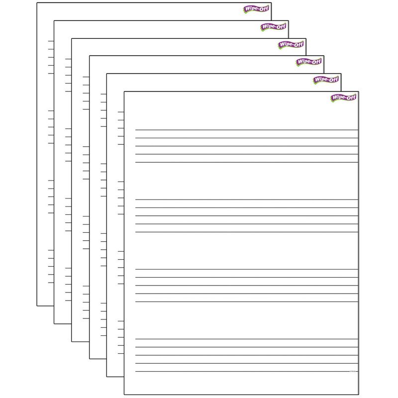 6pk 17" x 22" Music Staff Paper Wipe-Off Charts - TREND