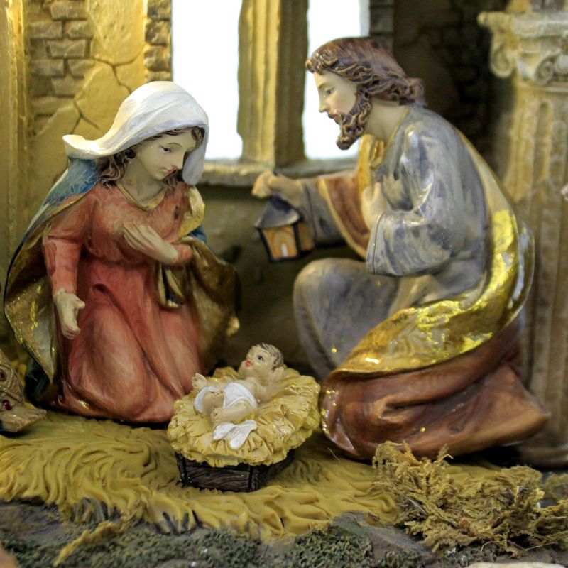 Christmas 8.5" Nativity Ruins Holy Family Kings Angel  -  Decorative Figurines