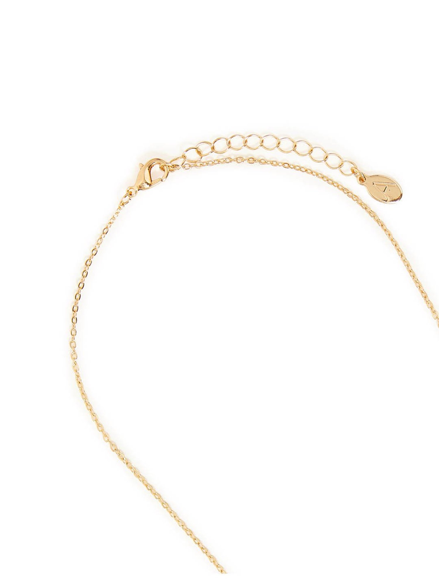 Accessorize London Gold Leaf Station Necklace for Women