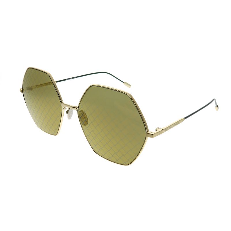 Bottega Veneta Hexagon  004 Unisex Fashion Sunglasses Gold 60mm