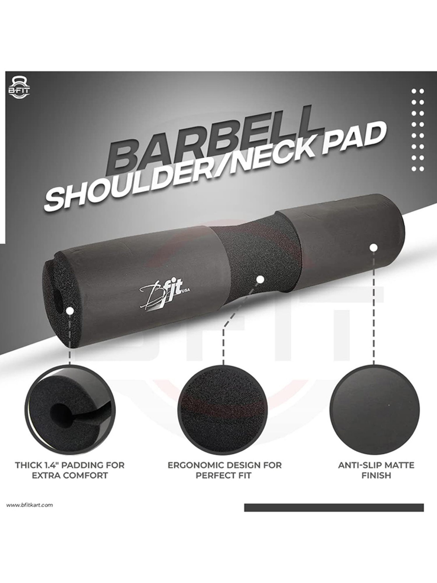 B Fit Barbell Squat Neck & Shoulder Protective Pad (Black)