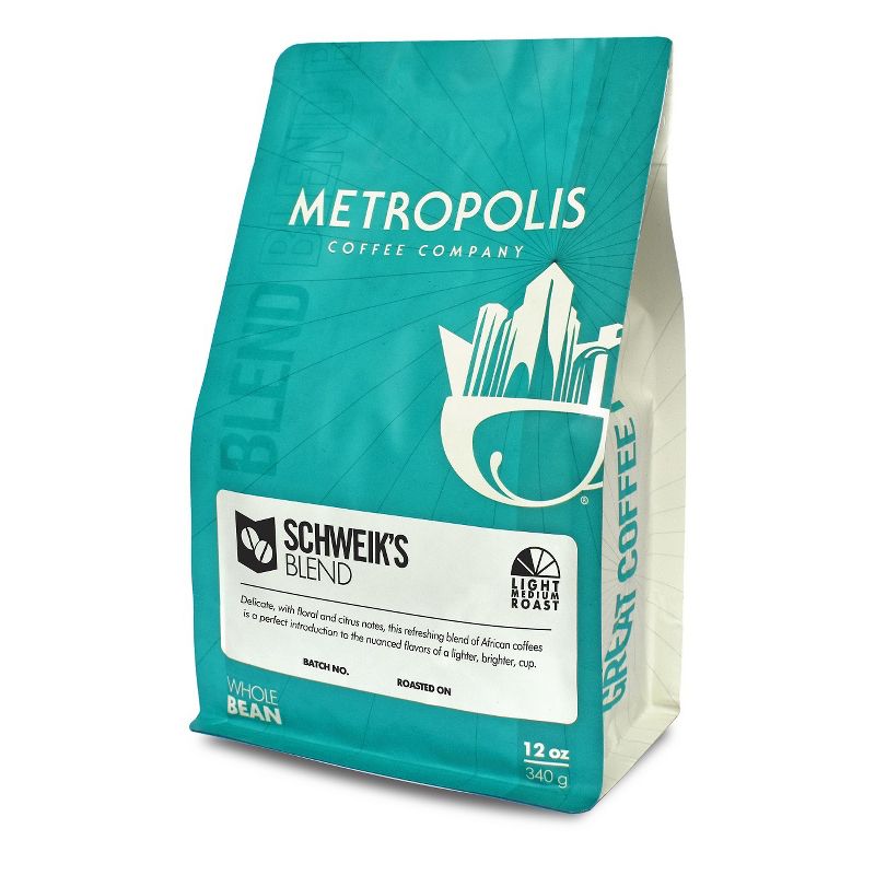 Metropolis Coffee Schweik's Blend Light Medium Roast Whole Bean Coffee - 12oz
